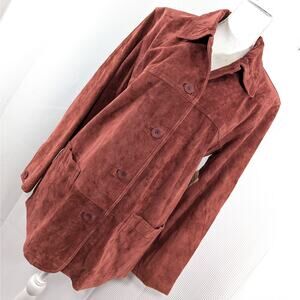 NWT@$139! ST. JOHN'S BAY/J.C. PENNEY! SALMON PINK GENUINE SUEDE JACKET! SZ S